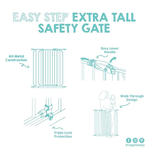 Thumbnail 10 de Regalo Safety 91.4cm Extra Tall Baby Gate for Doorways & Bottom of Stairs