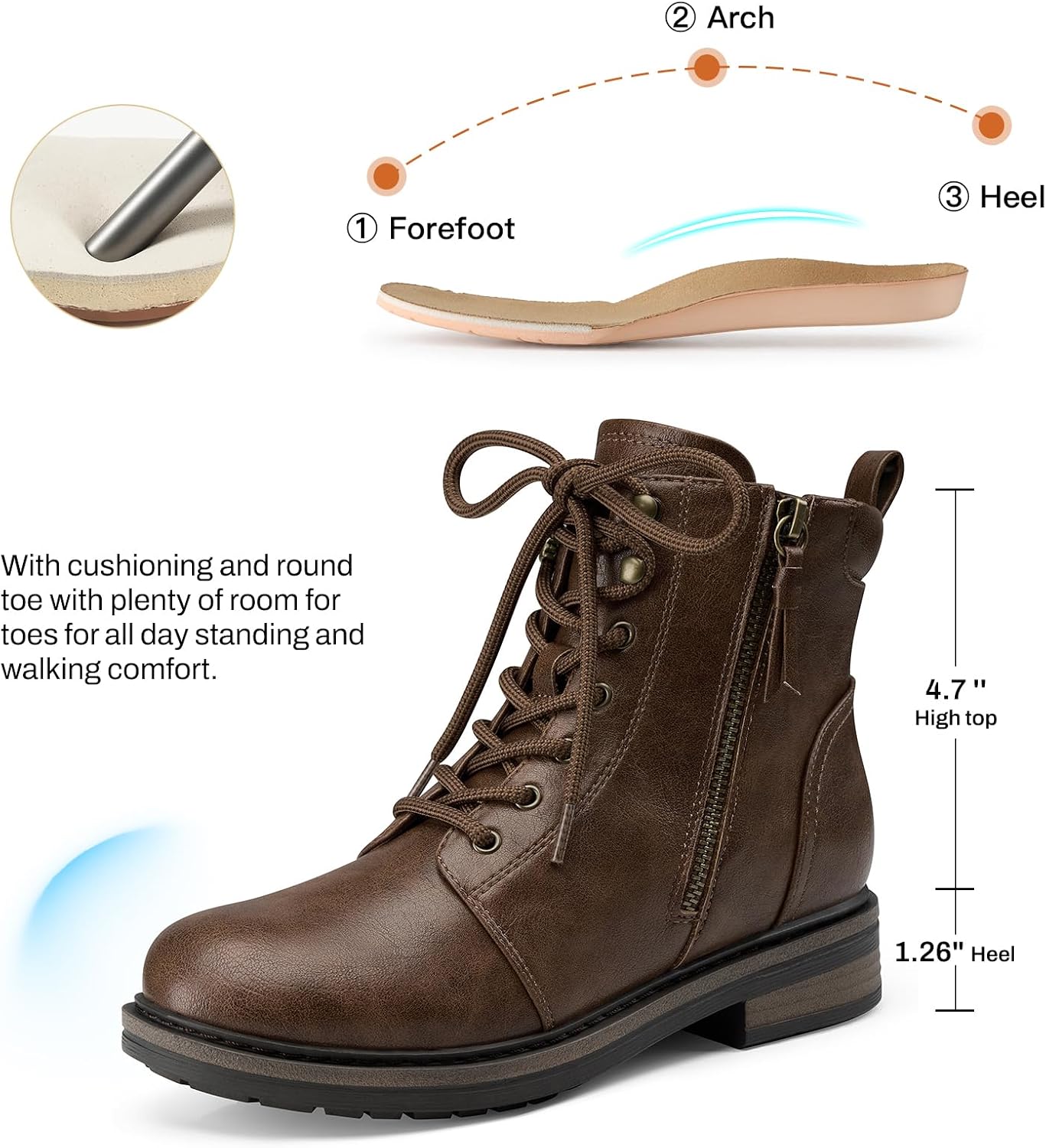 Detalle 1 de SHIBEVER Women's Ankle Boots, Sizes 6-11