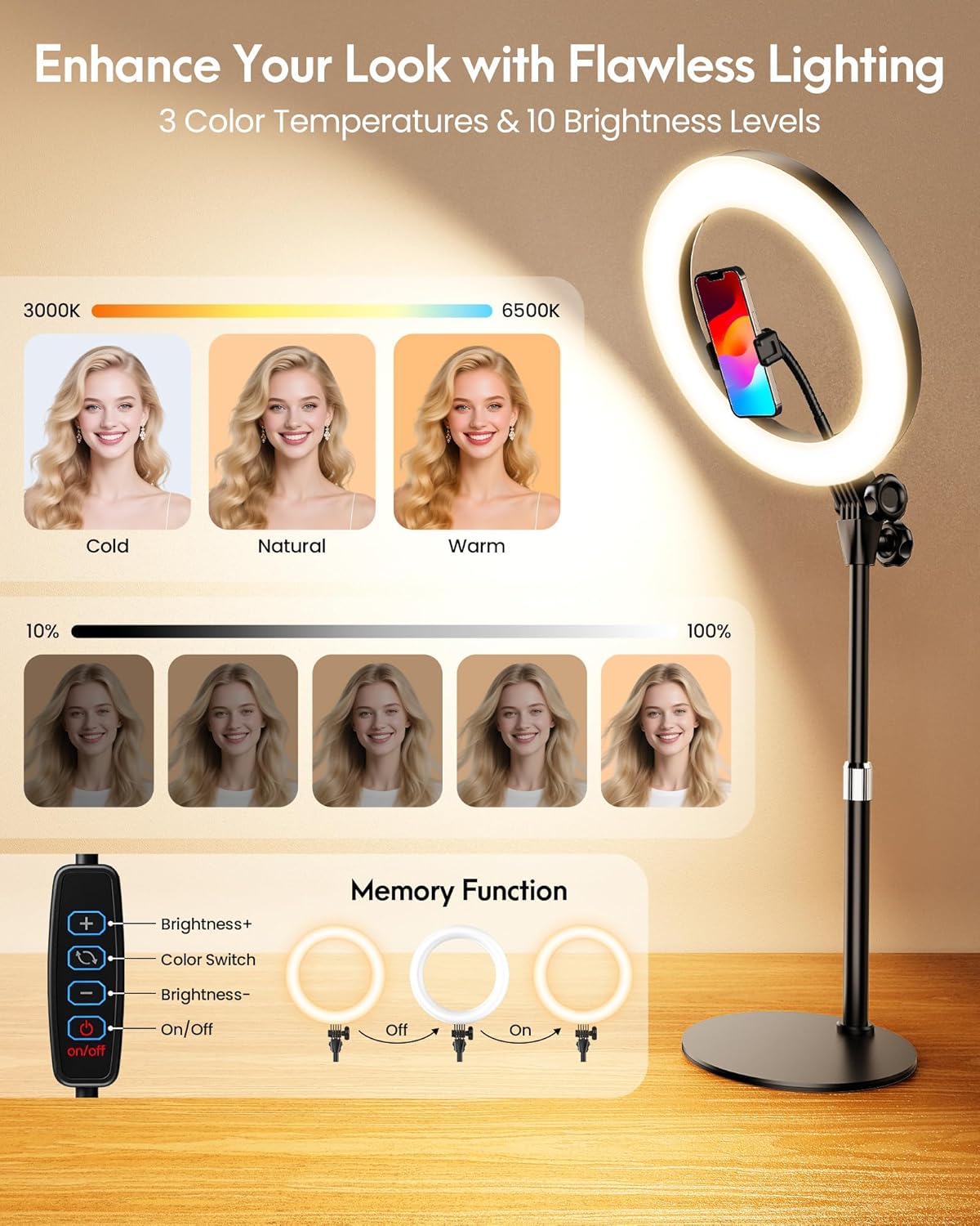 Thumbnail 3 de 10.5" Ring Light for Desktop