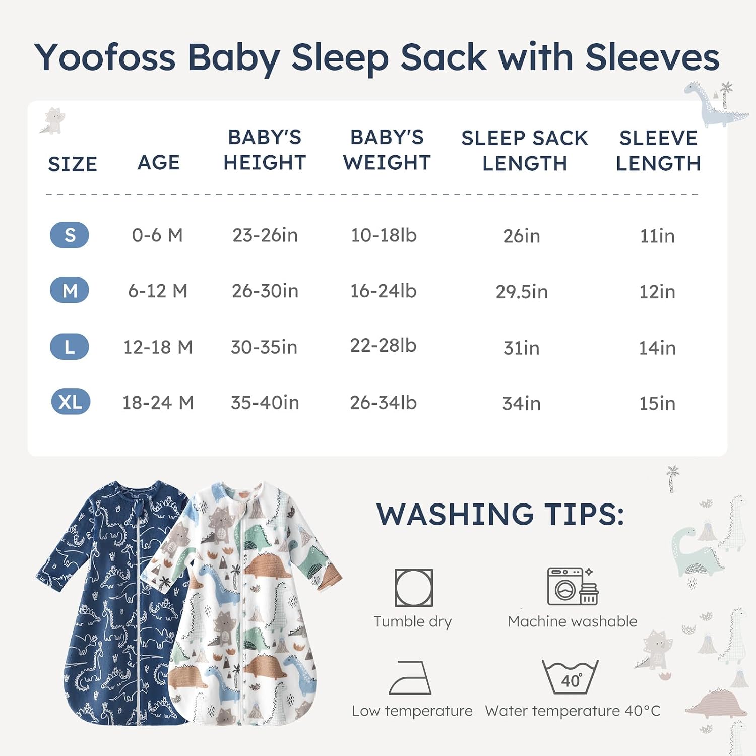 Detalle de Yoofoss Fleece Sleep Sack 1.5 Tog