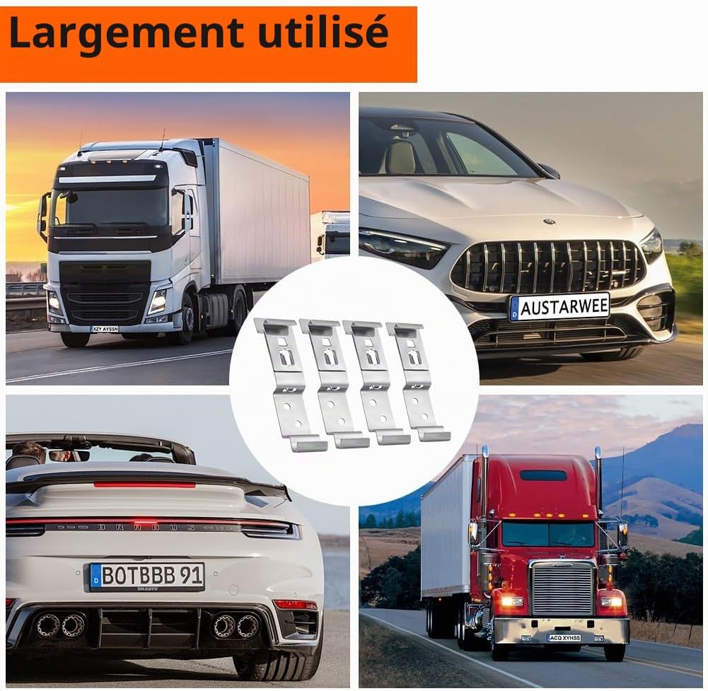 Thumbnail 6 de vsshe U10-CPKKBXG250623-FBA nummerplaathouders, roestvrij staal, 4 stuks