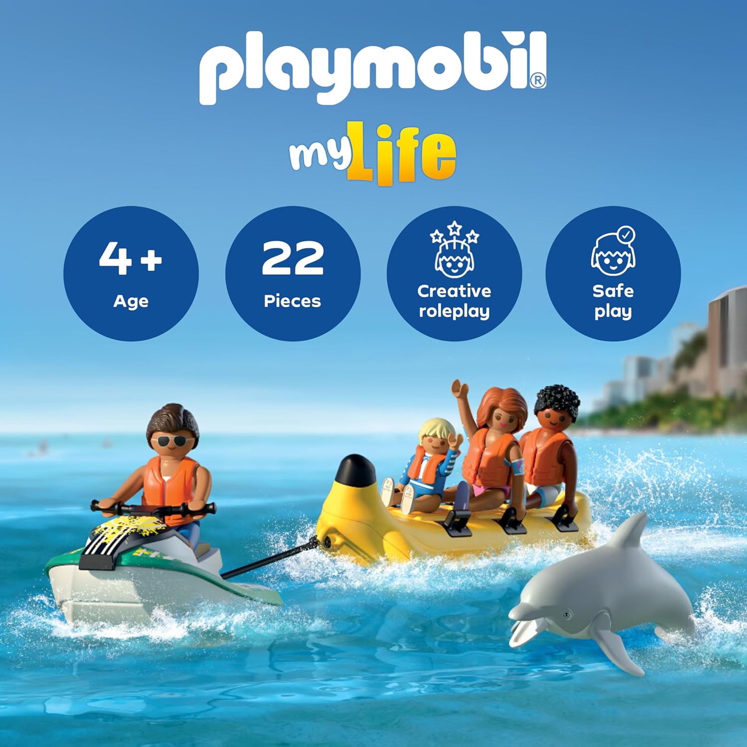 Thumbnail 1 de PLAYMOBIL Vacation on The Beach 71905 Bananenboot-Tour (ab 4 Jahren) mit Jet Ski & Figuren