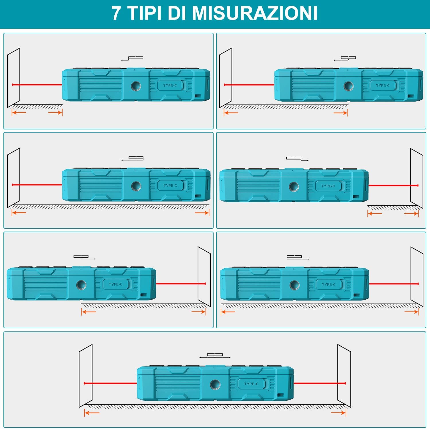 Thumbnail 4 de KIPRIM Metro Laser 120m DR120: misurazione bidirezionale, linea laser verticale e livella elettronica