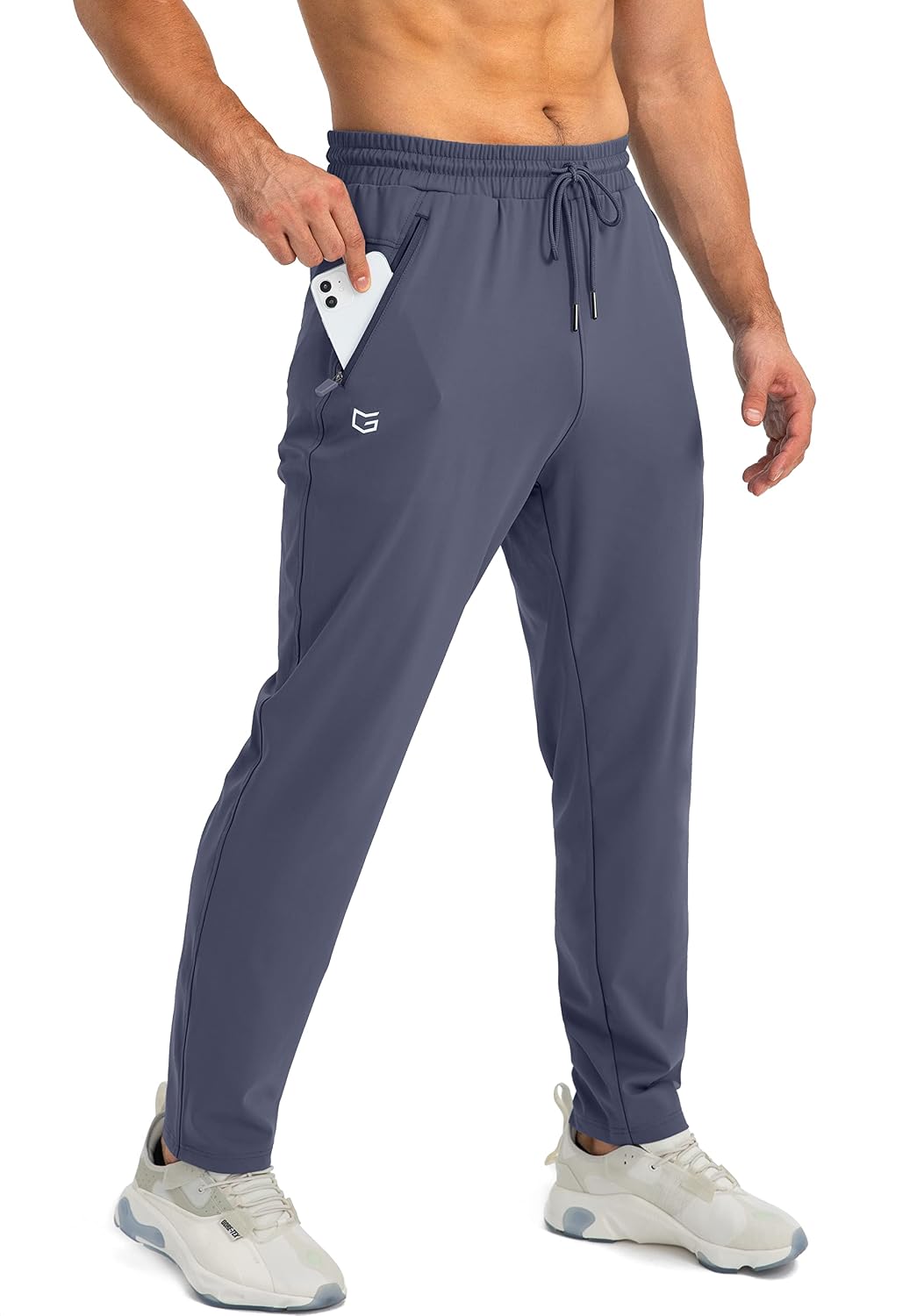 Detalle de G Gradual Men's Tapered Joggers with 4-Way Stretch and 3 Zip Pockets