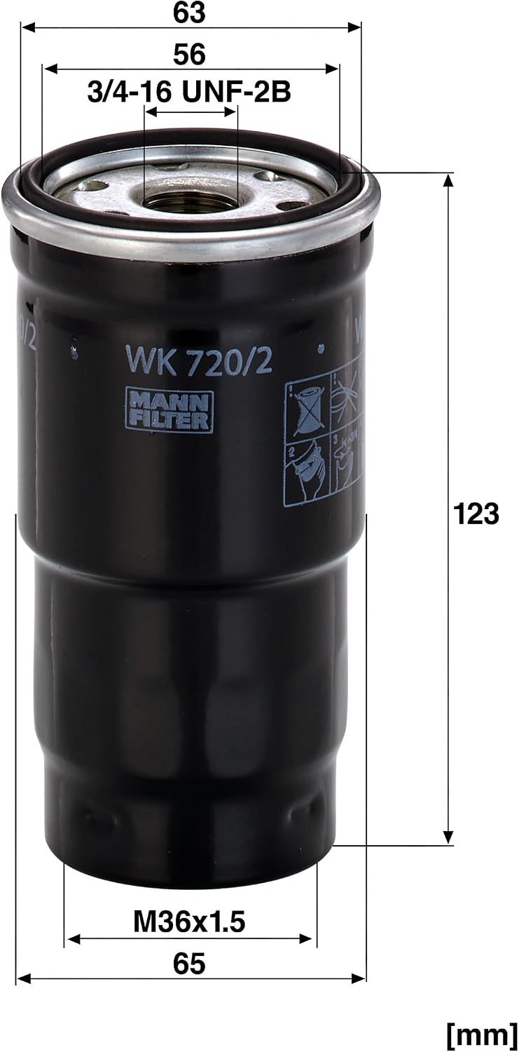 Thumbnail 2 de MANN-FILTER WK 720/2 Filtre à carburant – pour véhicule de tourisme et utilitaires