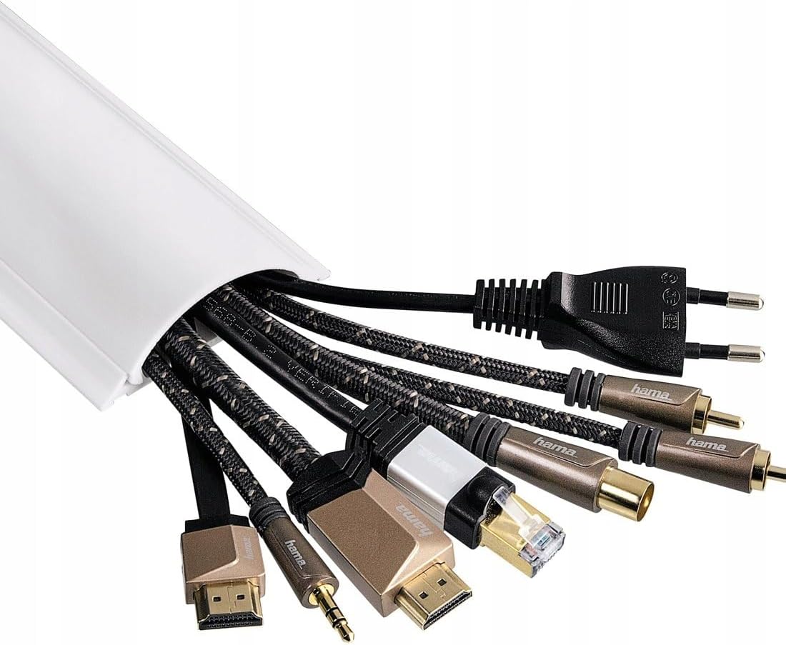 Thumbnail 1 de Selbstklebender Kabelkanal aus PVC (100 x 7 x 2,1 cm) – weiß, Platz für bis zu 8 Kabel