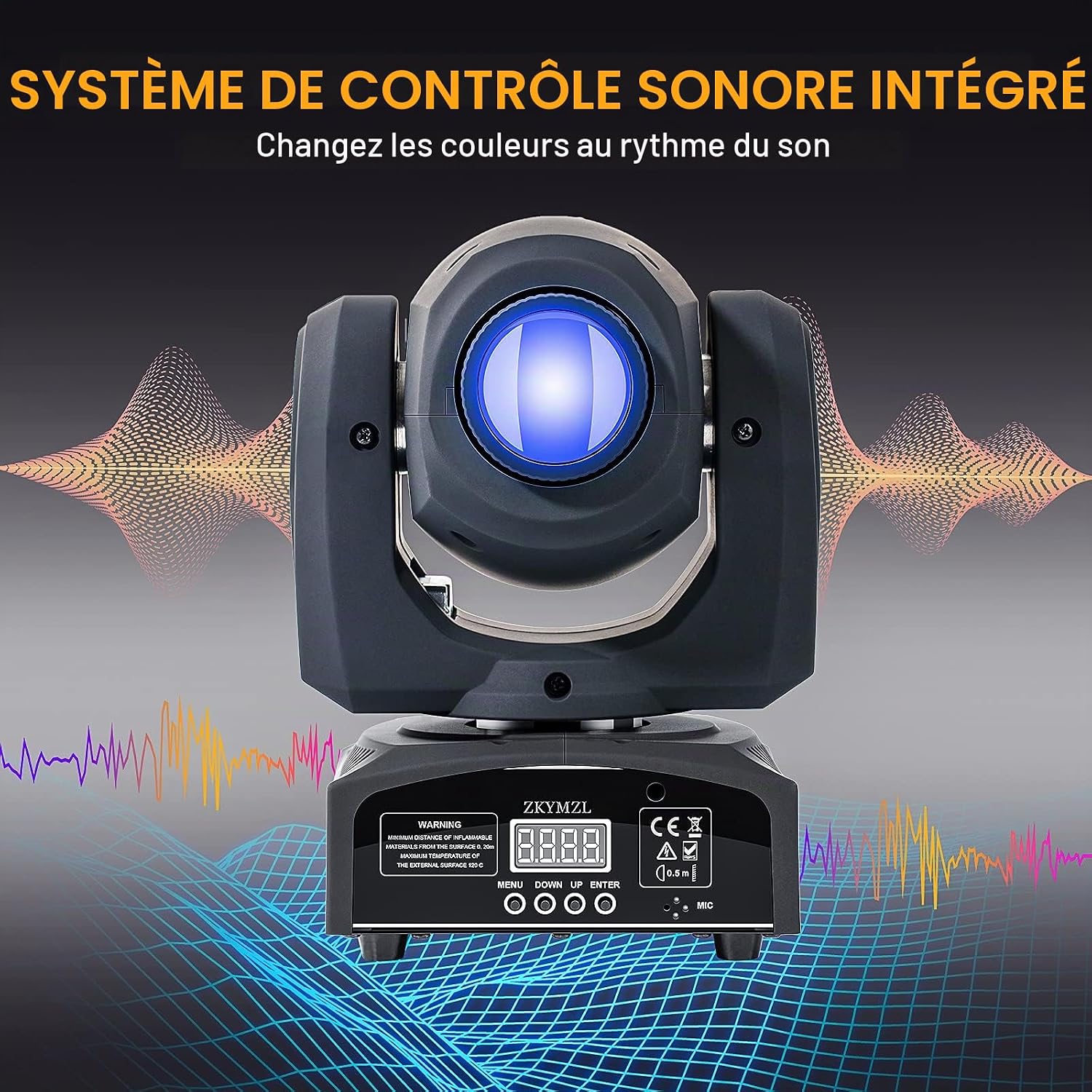 Detalle 2 de ZKYMZL RYON-68EU podiumverlichting 60 W met 8 kleuren en DMX512