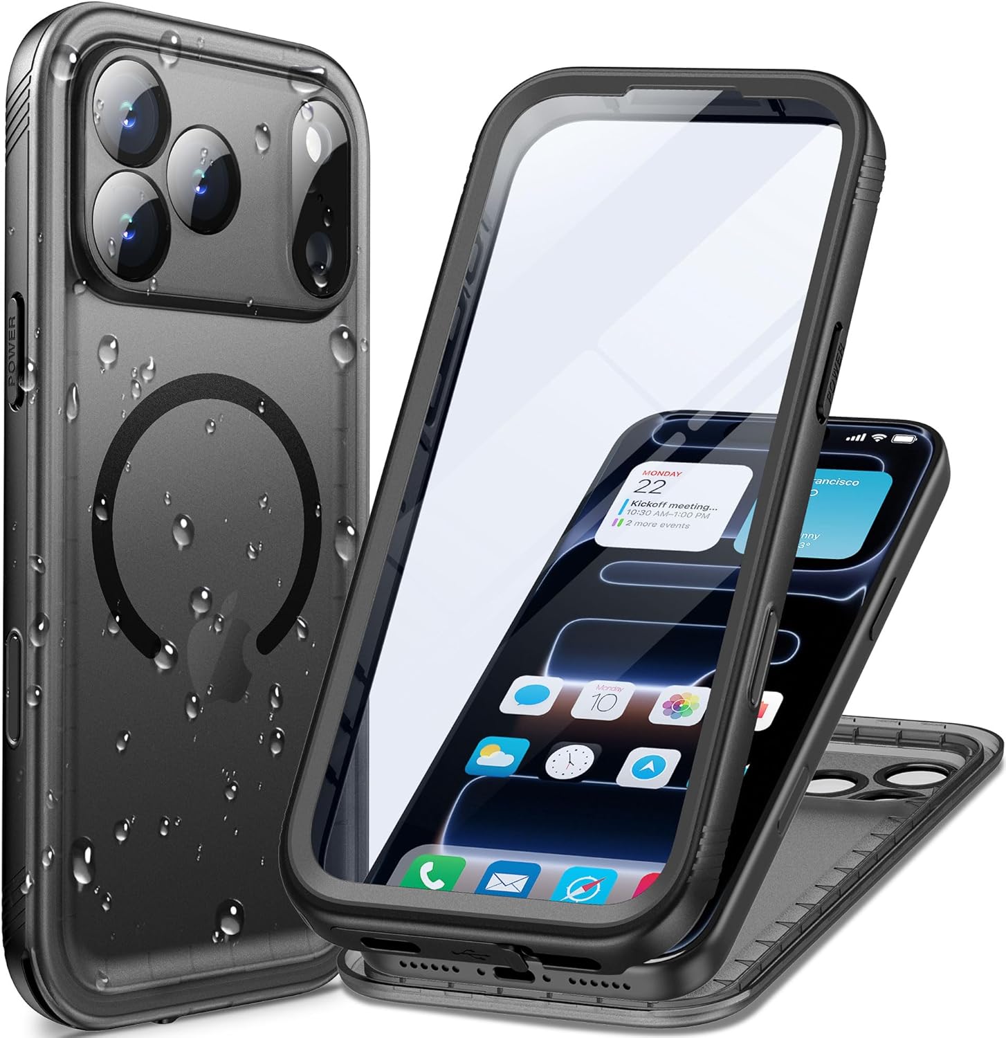 Imagen de Cozycase TOP Full Waterproof 360 Military Case for iPhone 17 Pro Max – Black en OfertitasTOP