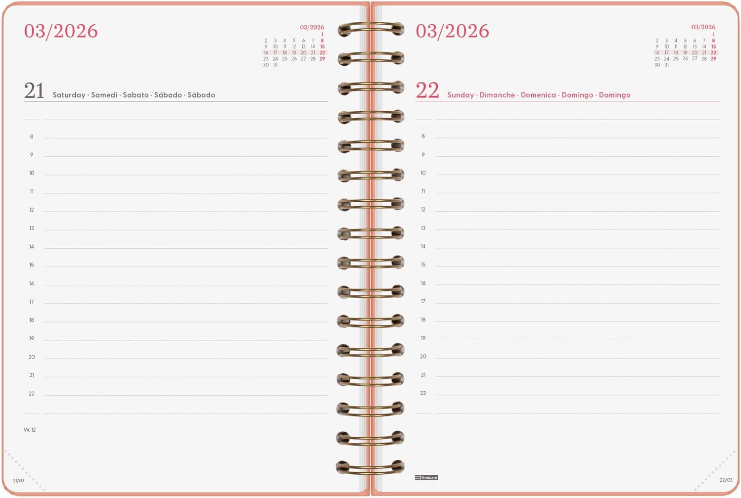 Thumbnail 4 de Finocam Agenda Spirale 2026 1 Giorno per Pagina