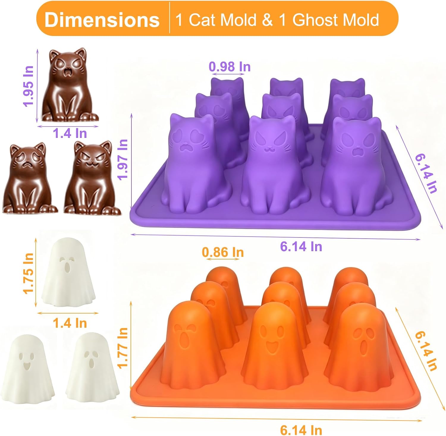 Detalle de Silicone Halloween Molds, 2-Pack