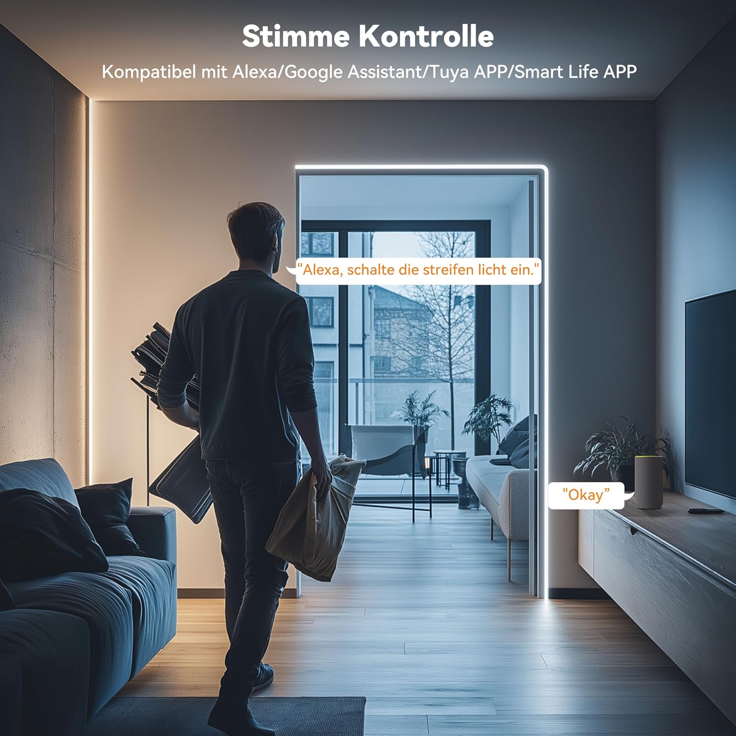 Detalle de PAUTIX COB LED Streifen CCT 5M Einstellbar Weiß 2700K–6500K | Smart WiFi, 24V, App-Steuerung