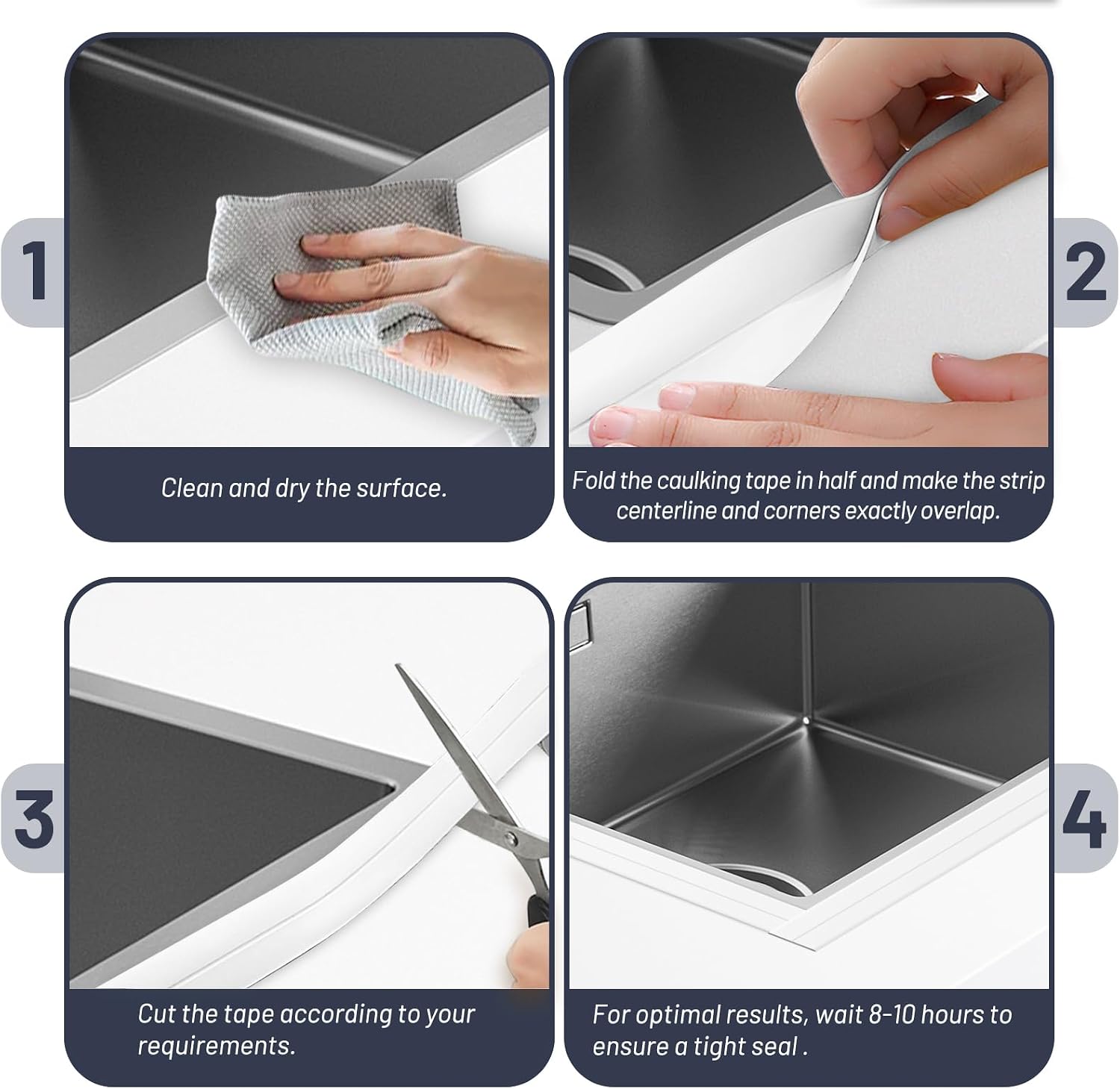 Thumbnail 5 de 3 Rolls Bath Sealant Strip – Self Adhesive Caulk Tape Waterproof (126 x 1.5in)