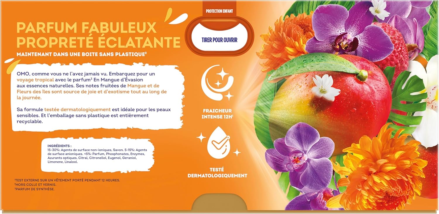 Thumbnail 2 de OMO - Lessive liquide en capsules 3 en 1 En Mangue d'Évasion (87 lavages)