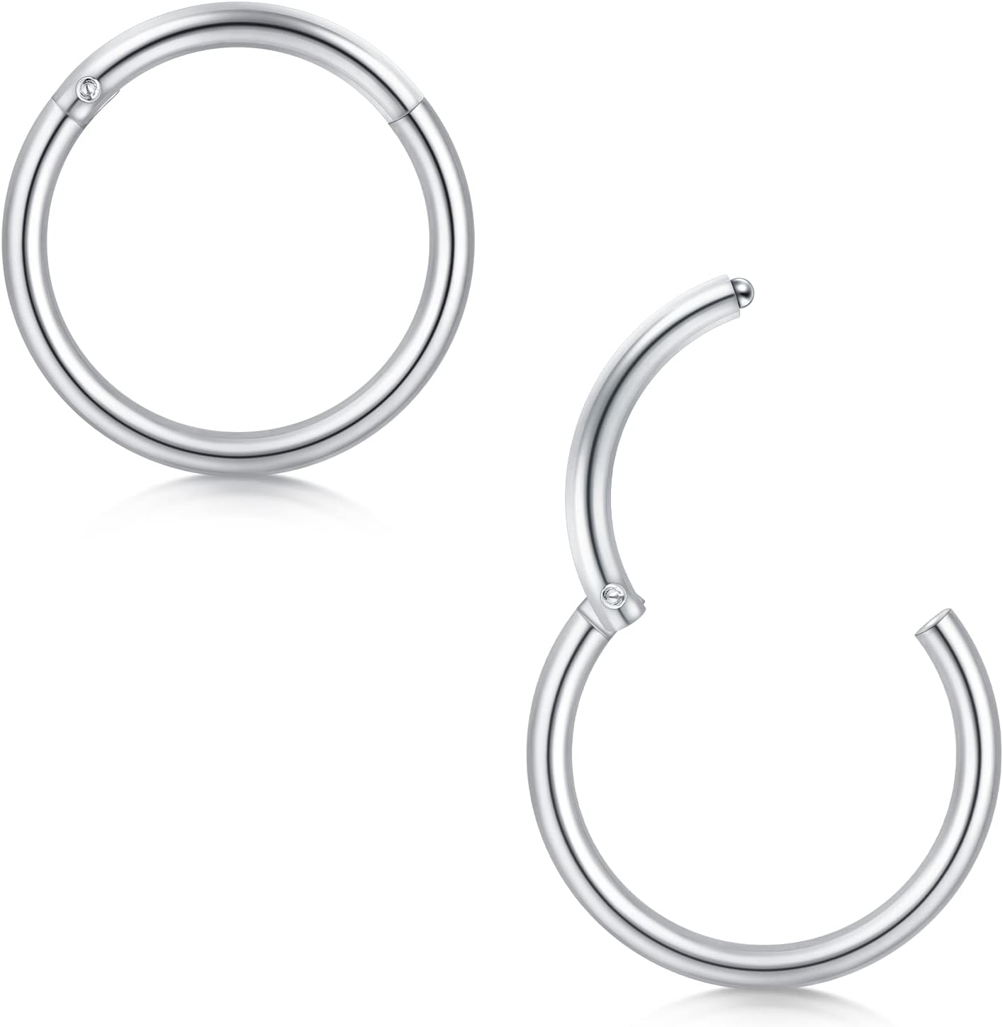 Thumbnail 6 de Briana Williams 2pcs Hinged Clicker Segment Nose Rings – 316L Surgical Steel, 20G, 6mm Inner Diameter (5–12mm options)