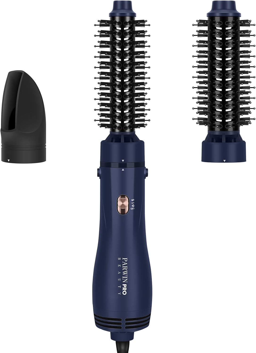 Detalle de PARWIN PRO BEAUTY 4 in 1 Warmluftbürste – 1100 W, Keramik & Ionenpflege, 3 Aufsätze, 3 Temperaturen