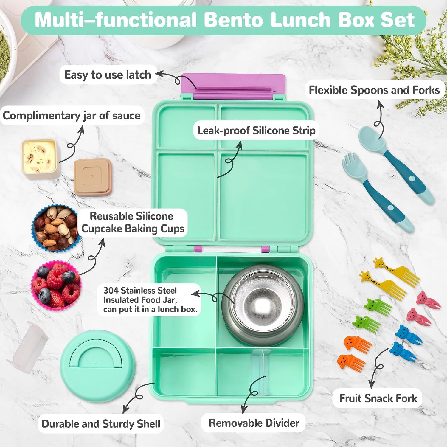 Detalle de Bento Lunch Box Set with 9.5 oz Soup Thermo