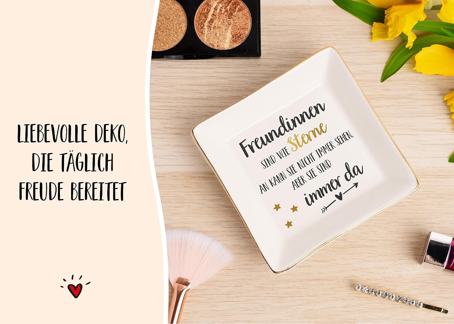 Detalle de Darlena Freundinnen sind wie Sterne Dekoschale – Schmuckschale und Geschenkidee für die beste Freundin