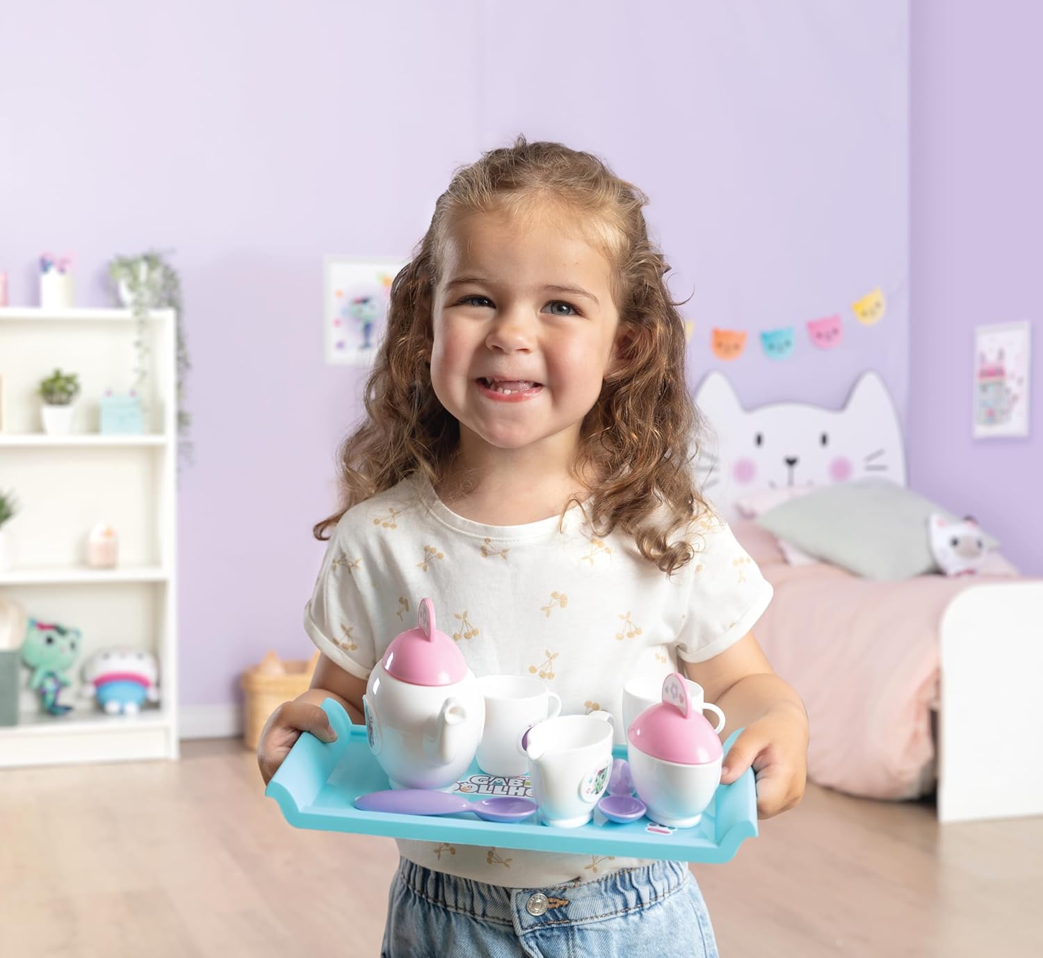 Thumbnail 6 de Smoby Gabby's Dollhouse Teeservice-Set | 8-teiliges Kunststoff-Geschirr für Kinder ab 3 Jahren