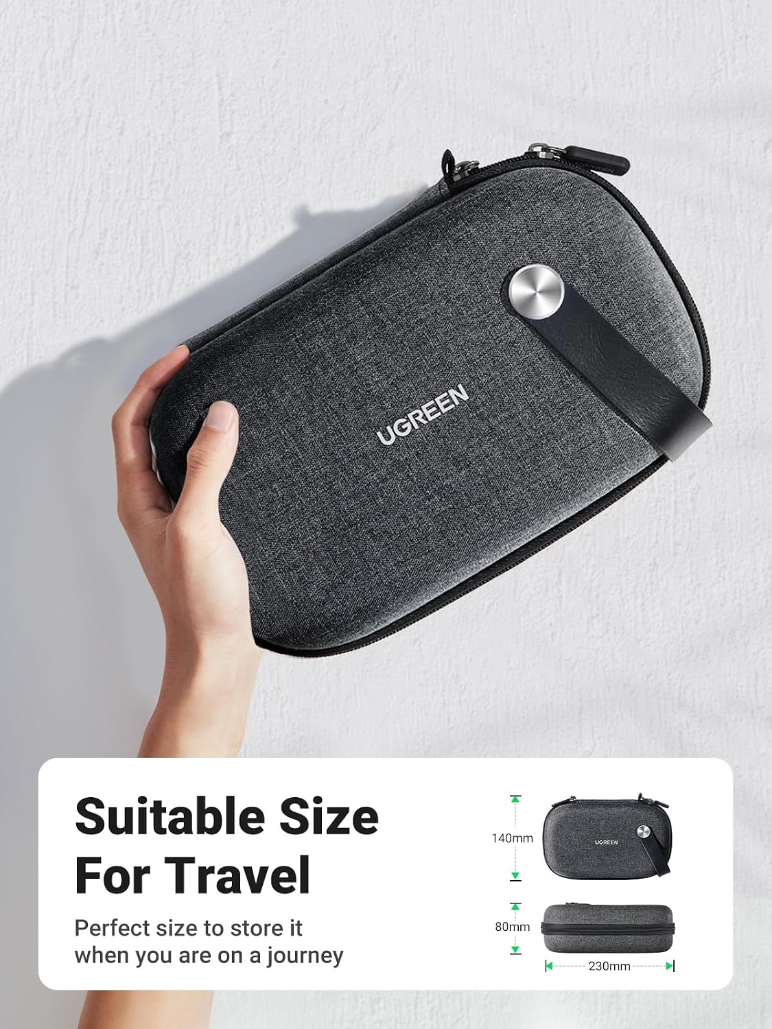 Detalle de UGREEN Travel cable organiser bag 23cm