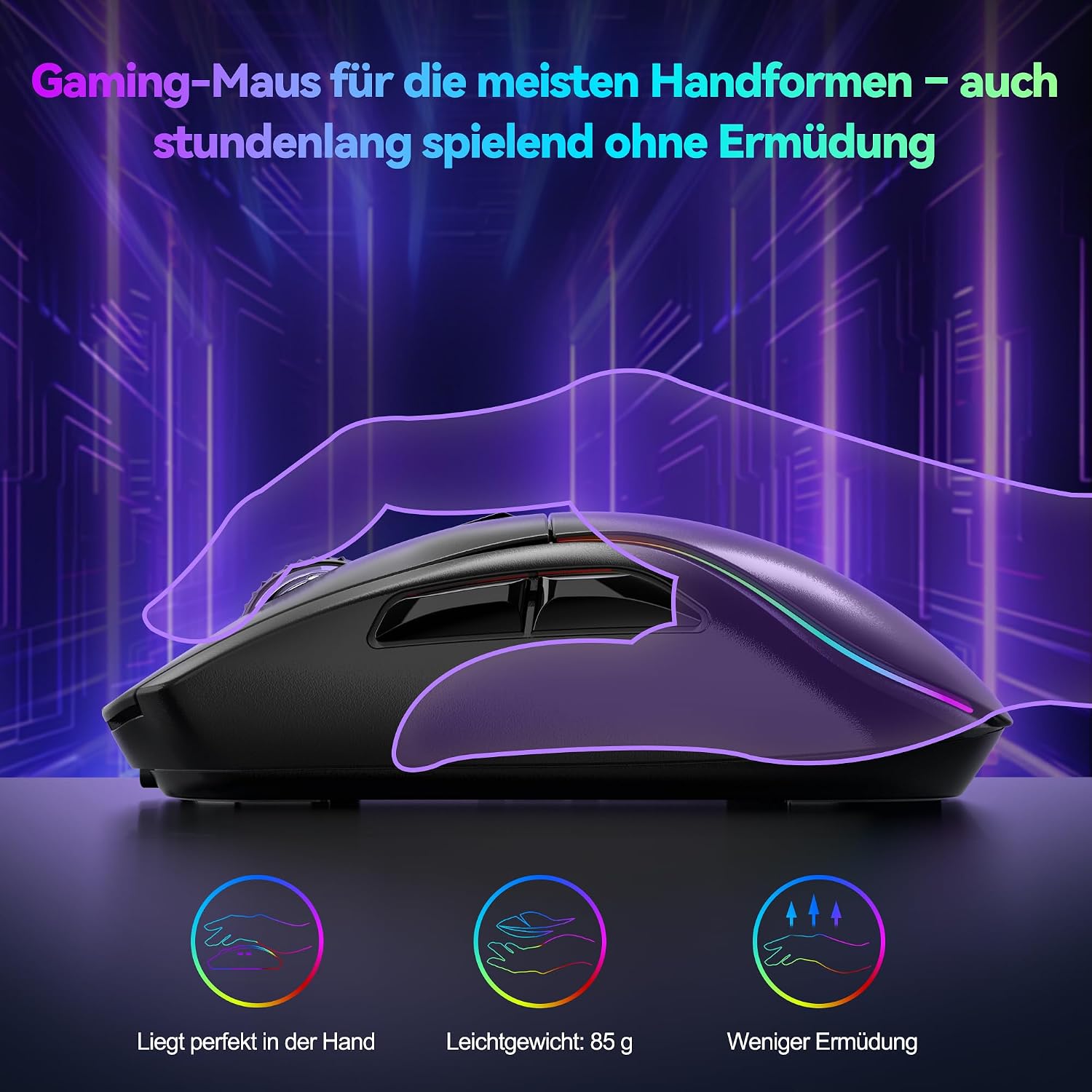 Thumbnail 6 de TECKNET Gaming Maus Kabellos 24000 DPI