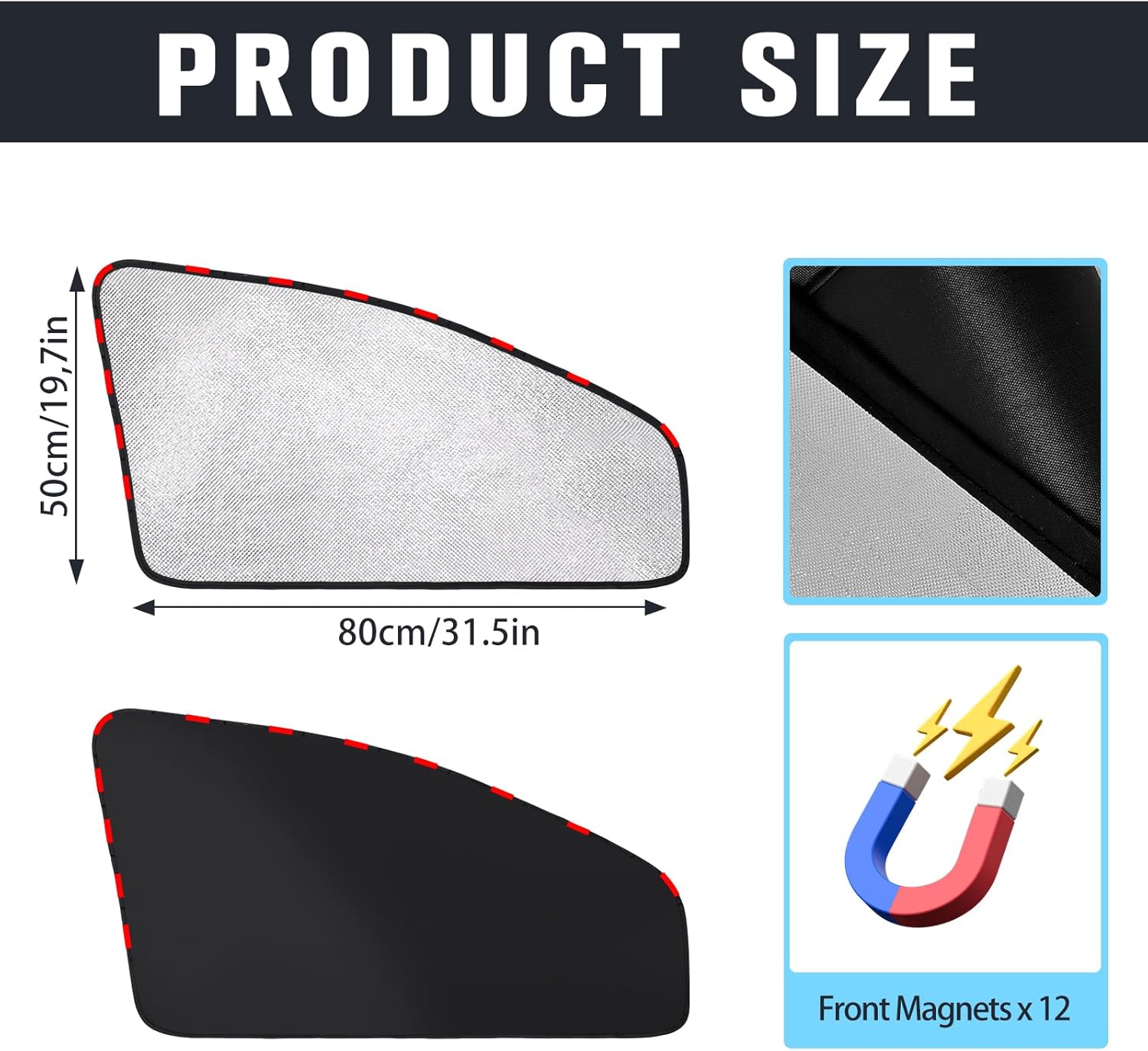 Thumbnail 1 de ZATOOTO Sonnenschutz Auto magnetisch für Seitenscheiben – UV- und Sichtschutz für Baby, Kinder, Haustiere & Camping