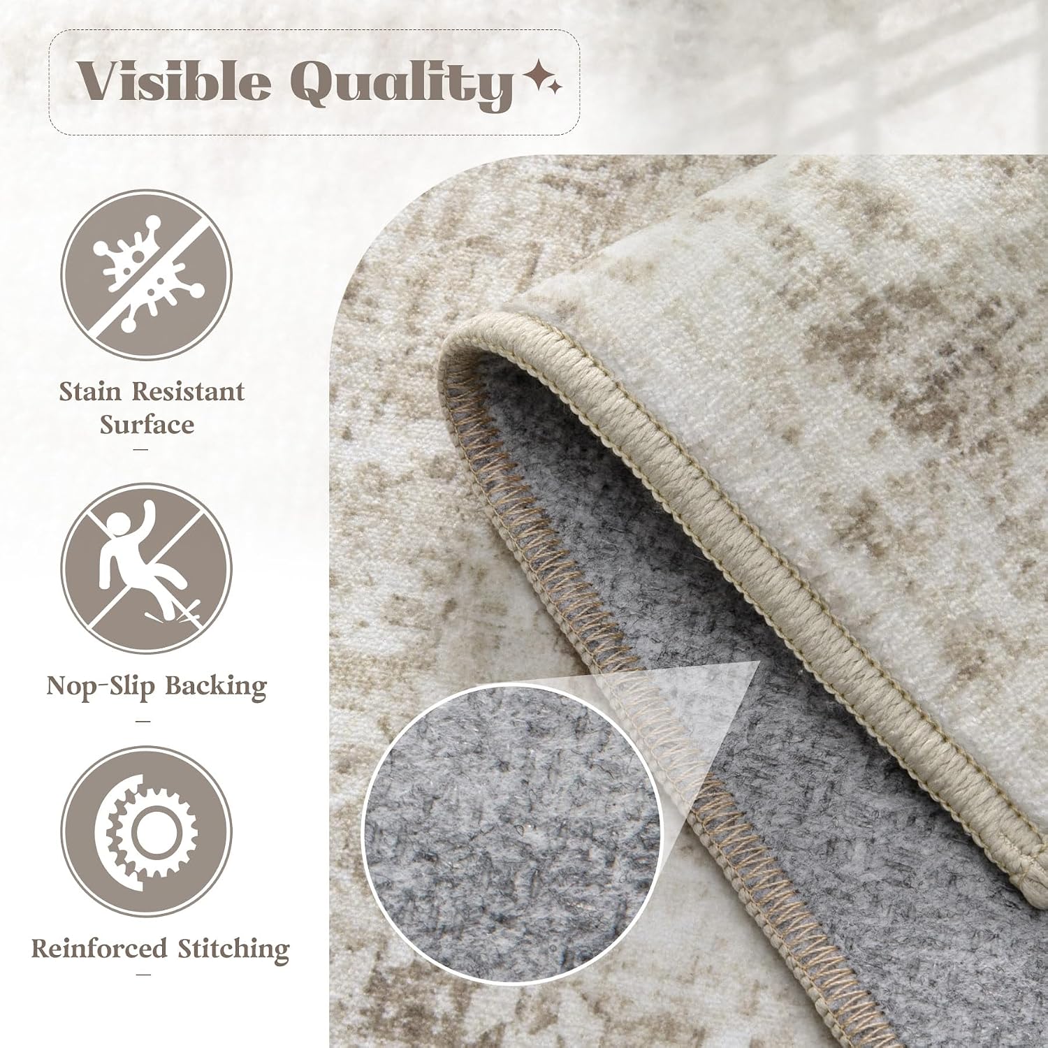 Thumbnail 5 de Area Rug 10x12 Washable Rug for Living Room