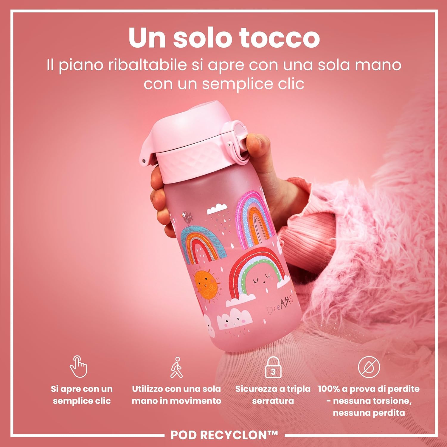 Detalle de ion8 Borraccia per bambini 350ml