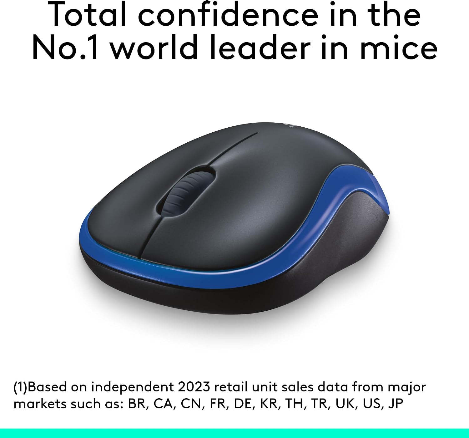 Detalle 2 de Logitech M185 910-003636 Compact Wireless Mouse, Blue, Ambidextrous