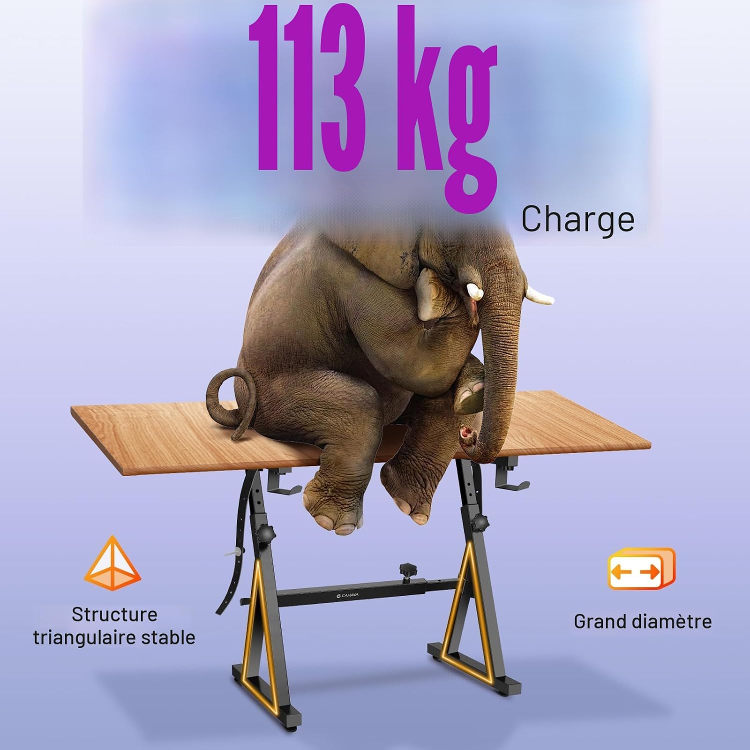 Detalle 2 de CAHAYA Support Clavier Piano en Z – robuste et adjustable jusqu’à 113 kg, 55,5–89,5 cm
