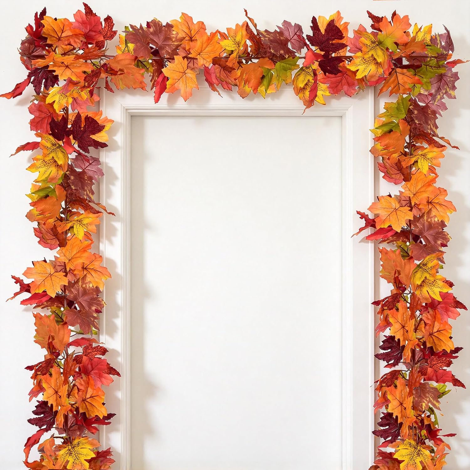 Detalle de DearHouse EEWTE-018 Fall Garland, 2-Pack 7-Color Maple Leaves, 5.9 Feet