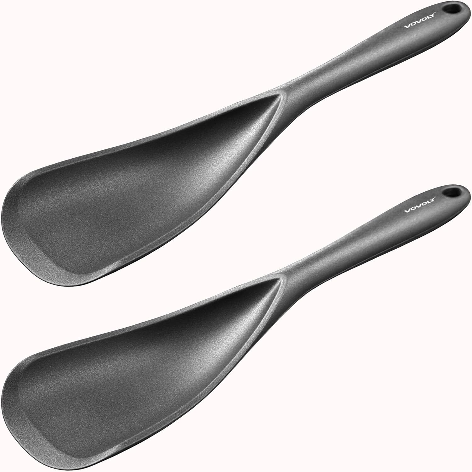 VOVOLY Silicone Cooking Spoon for Nonstick Cookware (2-Pack), Seamless Design, Heat-Resistant