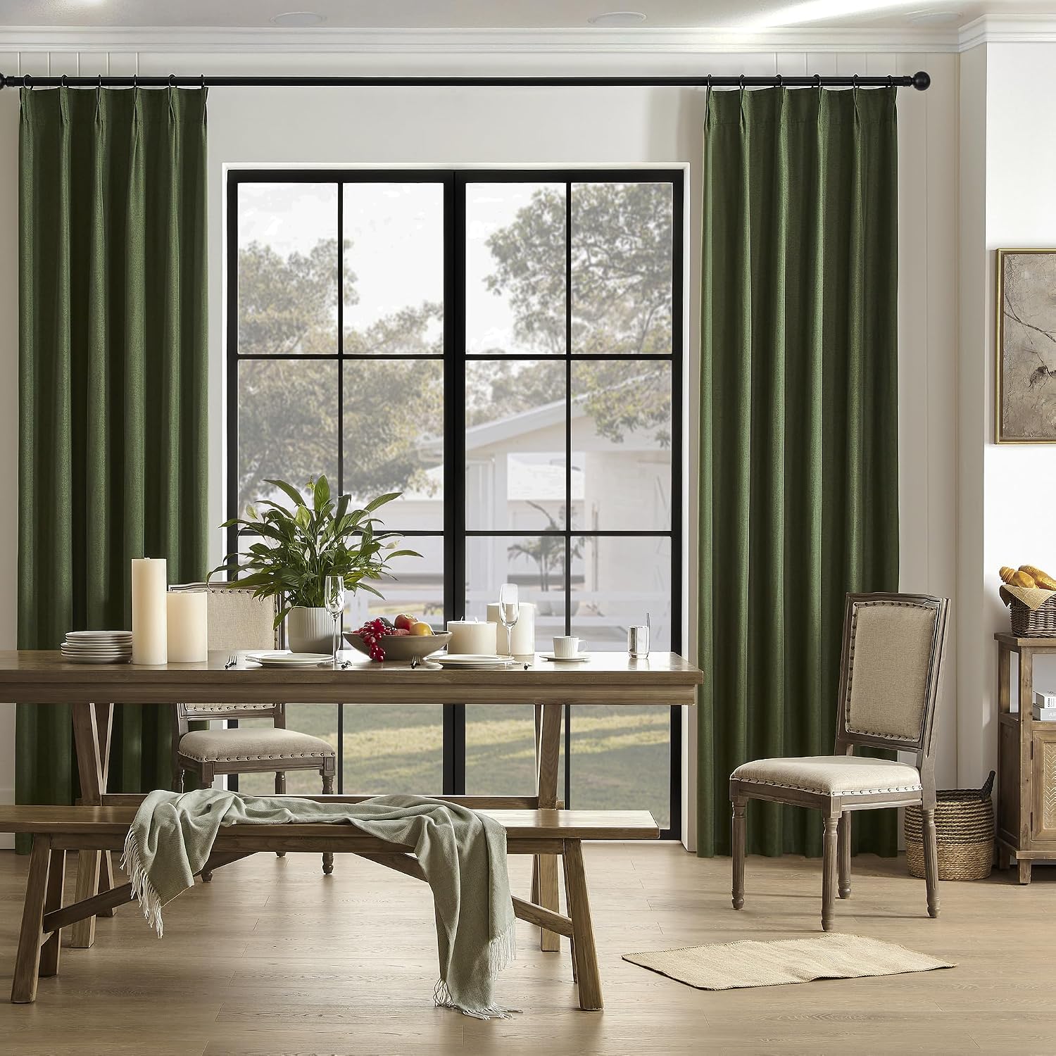 Detalle de DUALIFE Pinch Pleated Curtains 63 Inches Long
