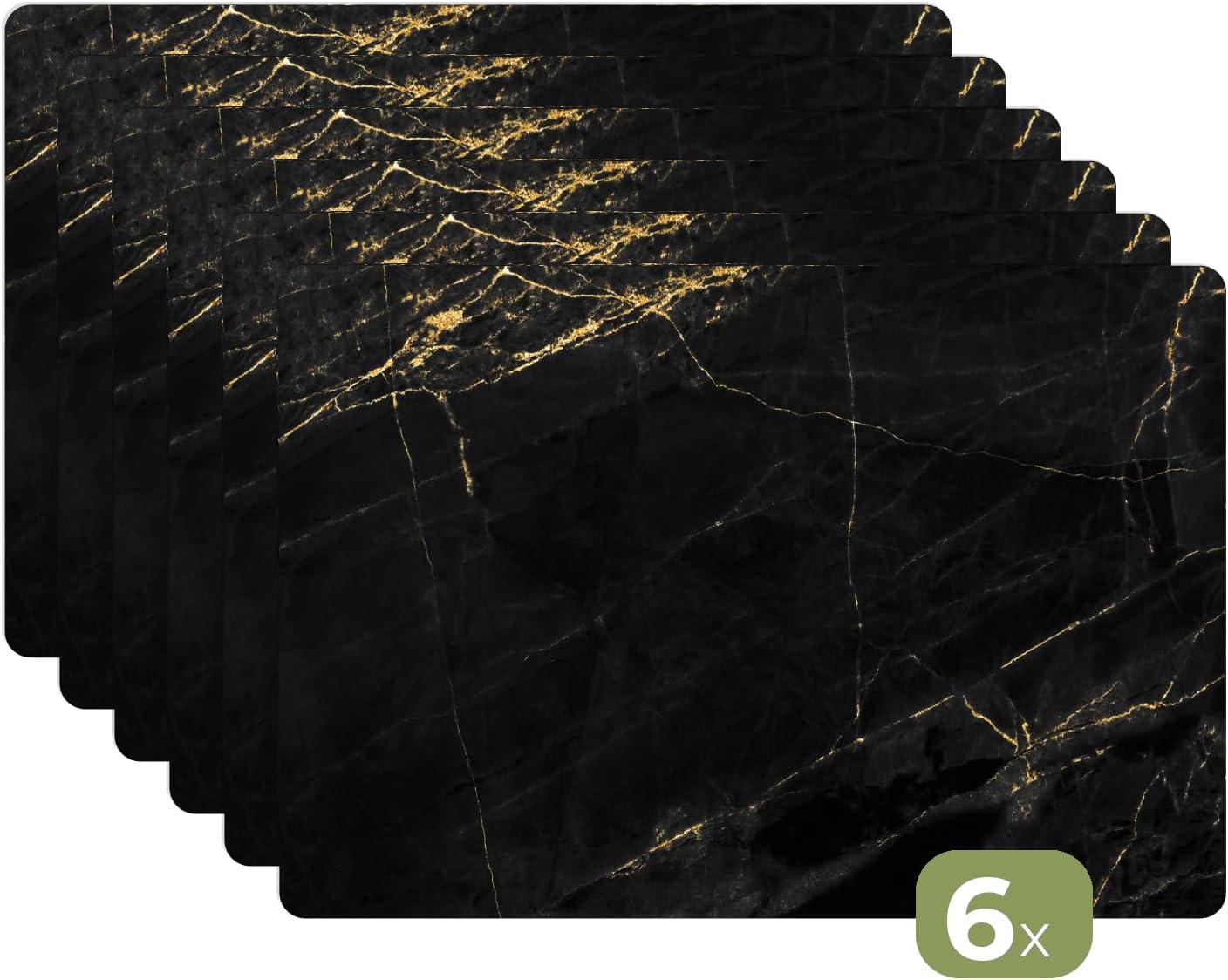 Detalle 2 de KitchenYeah placemats set van 6, vinyl met marmerlook, 45 x 30 cm