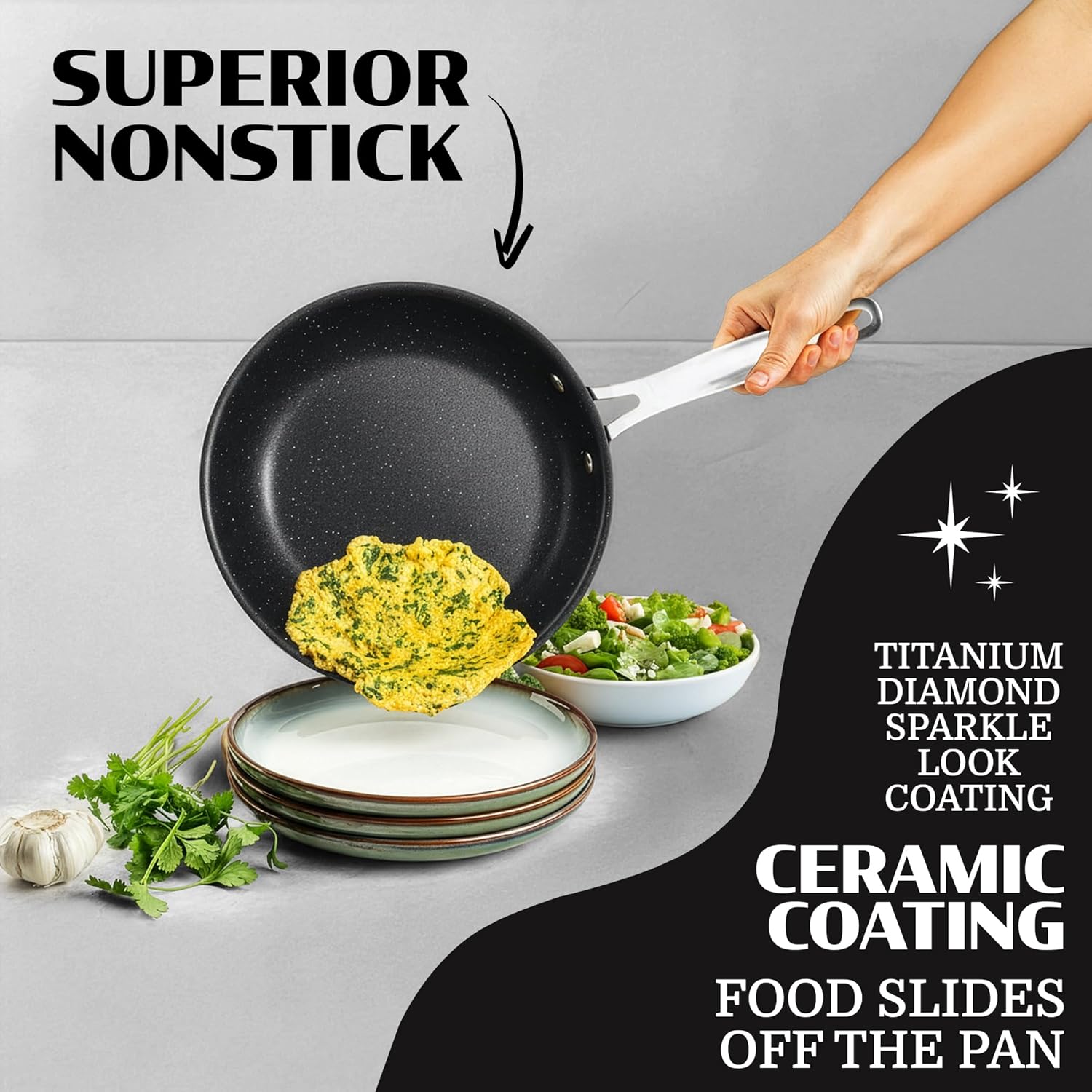 Thumbnail 4 de Granitestone Ceraluxe 20-Piece Ceramic Cookware Set: Complete Kitchen, Nonstick, Oven & Dishwasher Safe
