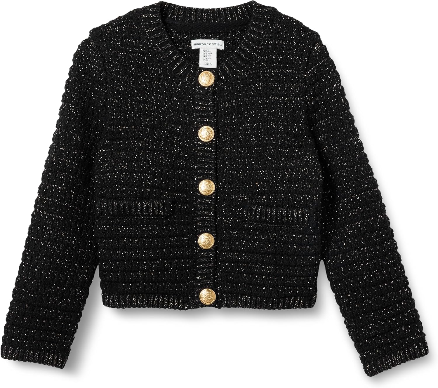 Detalle de Amazon Essentials Mädchen Strickjacke – Baumwollcardigan mit regulärer Passform