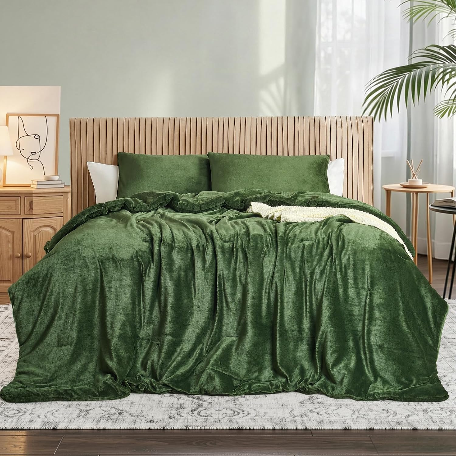 Detalle de Wajade Faux Fur Comforter Set Queen