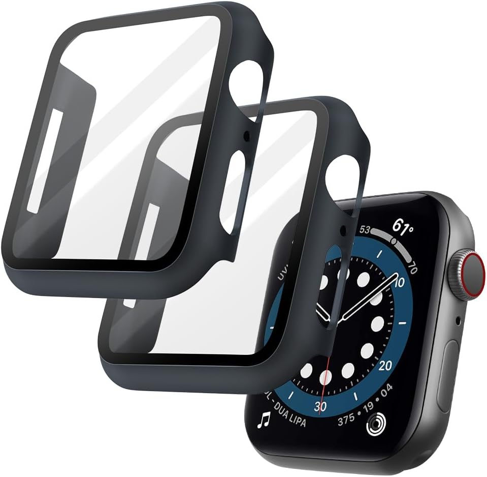 Detalle de OFFCUP Case with Screen Protector for Apple Watch Series 9/Series 8 (41mm) – 2 Pack with Built-in 9H Glass
