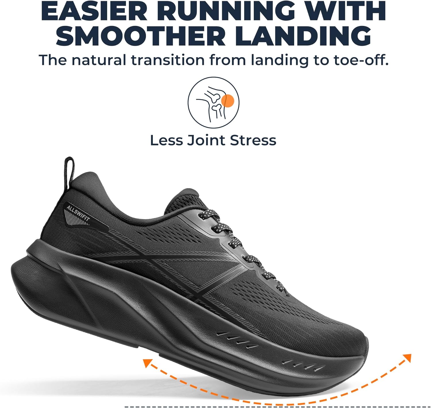 Detalle 2 de ALLSWIFIT Men’s Road Running Shoes Cushion Tennis Shoes with Arch Support (Active5K)