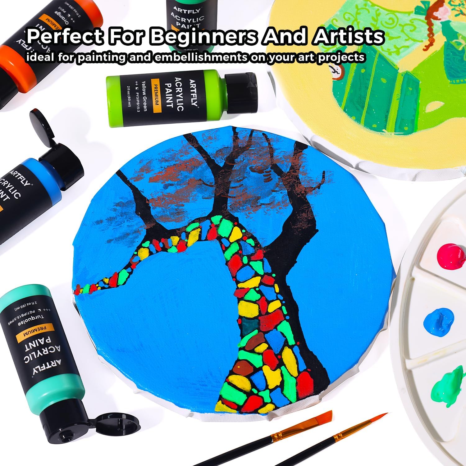 Thumbnail 6 de ARTFLY Kit de peinture acrylique – 36 couleurs (60 ml) avec 12 pinceaux