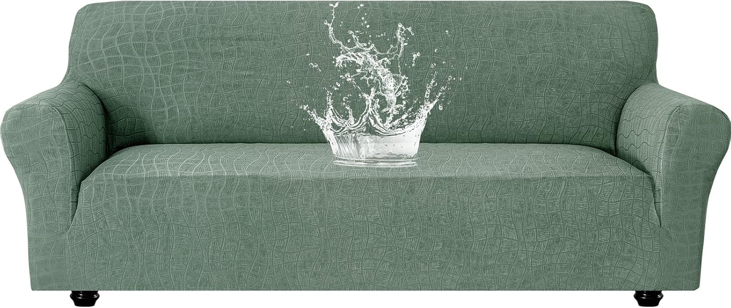Detalle de Housse de Canapé Imperméable 2 Places avec Accoudoirs – Ystyle, Vert Clair
