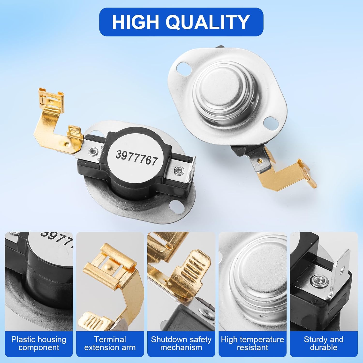 Detalle 2 de Catilon 3977767 Dryer Thermostat Kit, 6 High-Limit Thermostats