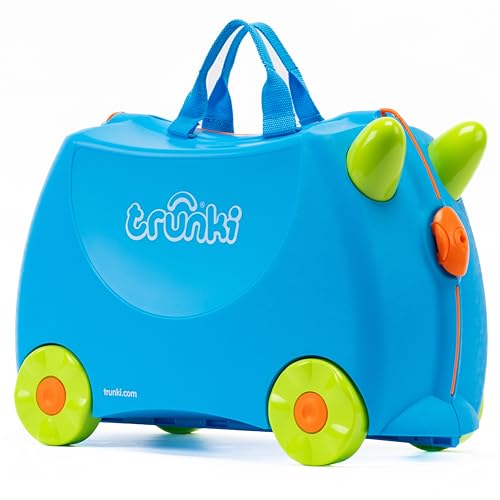 Detalle de Trunki Terrance Blue: Ride-On Suitcase for Kids – The Everyday Travel Companion