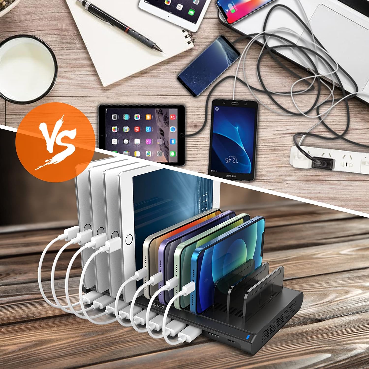 Detalle 1 de Alxum 120W Stazione di Ricarica USB 10 Porte