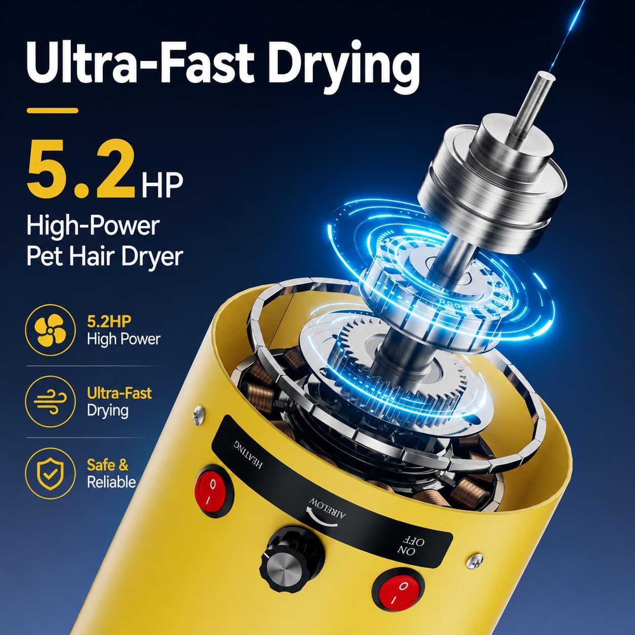 Detalle 2 de Dog Dryer 5.2HP 2800W High Velocity