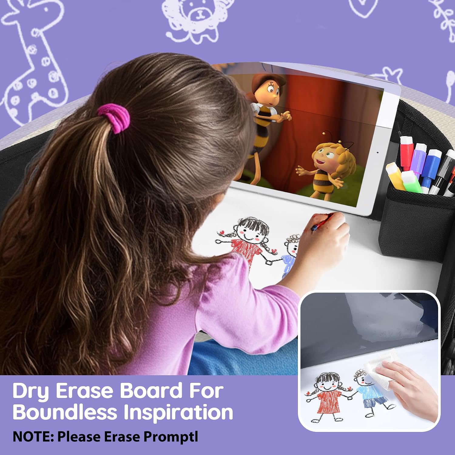 Thumbnail 3 de INFANZIA Kids Travel Tray for Car: a practical lap desk for road trips and beyond
