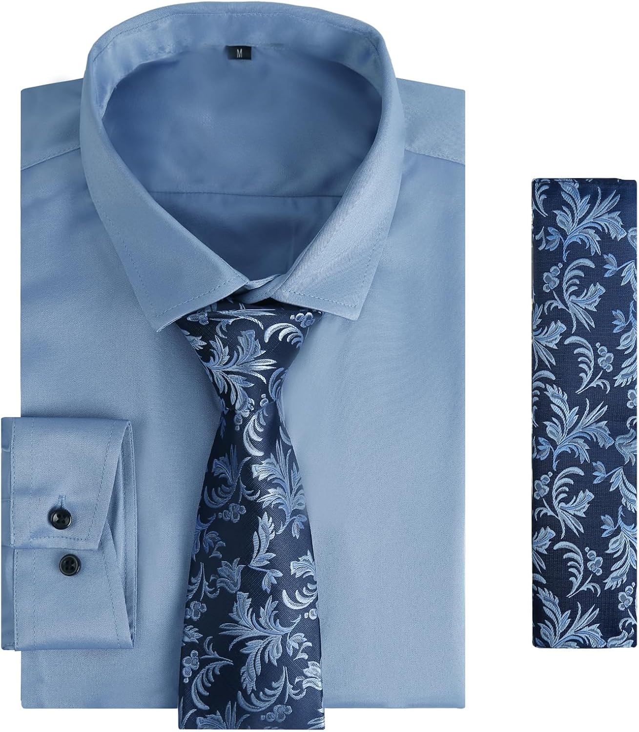 Thumbnail 6 de Alizeal Mens Long Sleeve Shirt, Necktie & Pocket Square Set