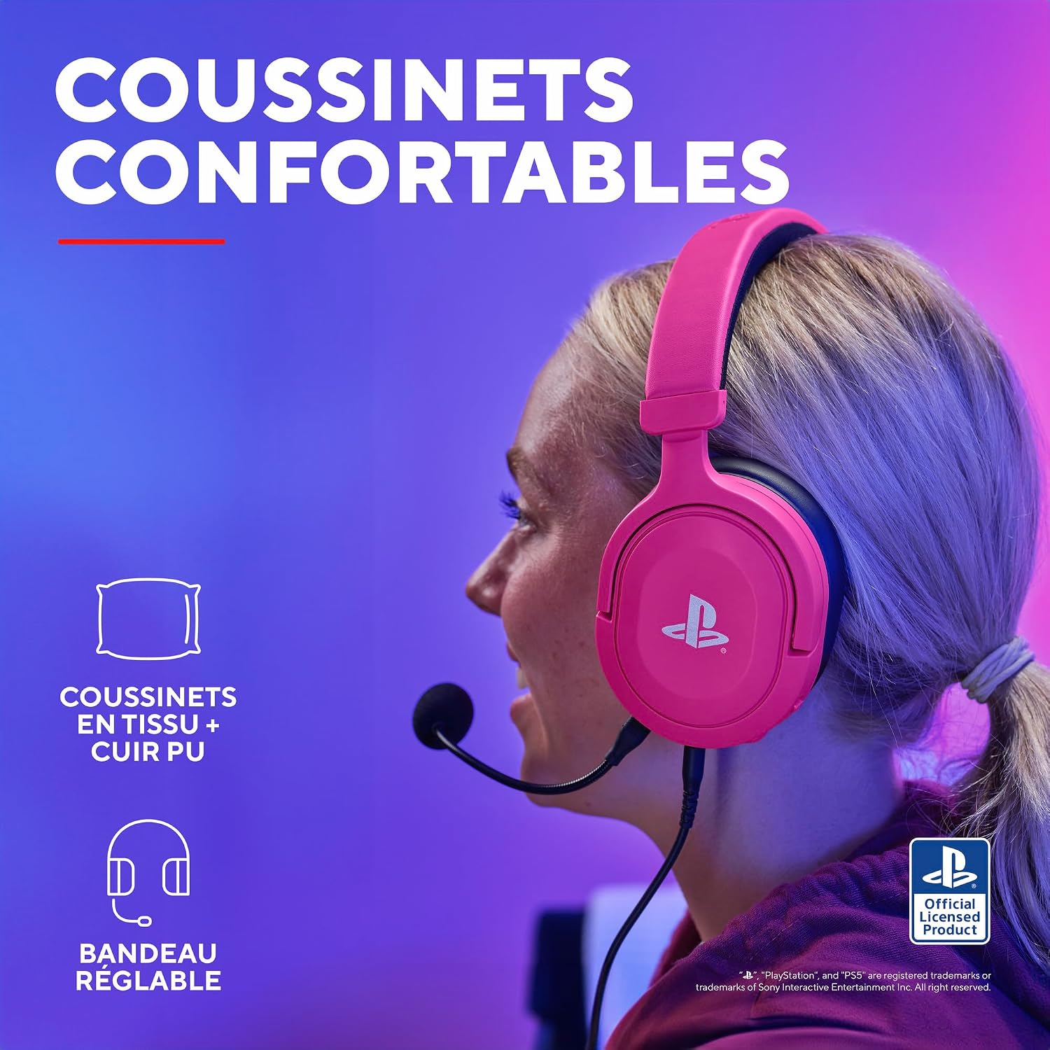 Detalle 2 de Trust Gaming GXT 498P Forta, casque PS5 50 mm