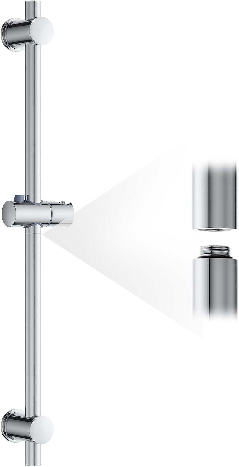 Detalle de MORADO: Barra scorrevole per doccia in acciaio inox 68 cm, finitura cromata, regolabile in altezza