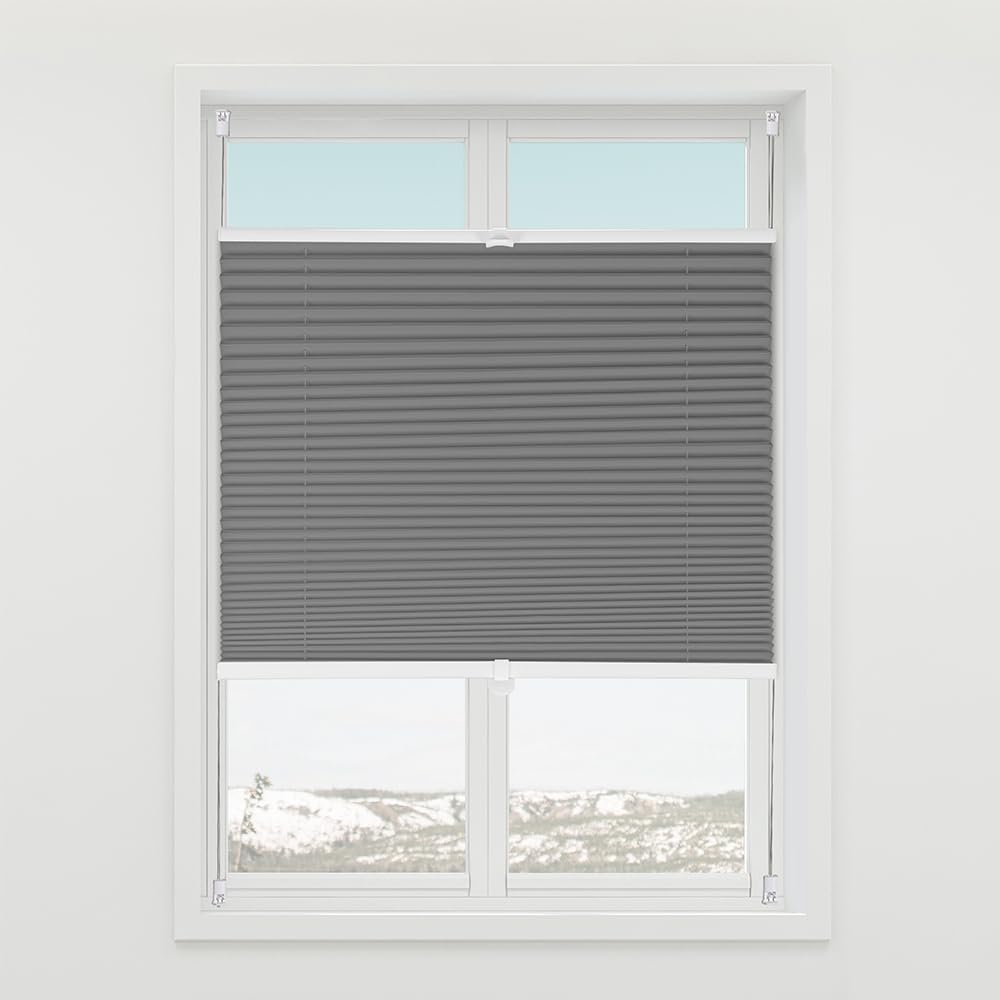 Thumbnail 5 de Sekey Plissee ohne Bohren Verdunkelung (Klemmfix) 110 cm breit, 110x130 cm, Dunkelgrau