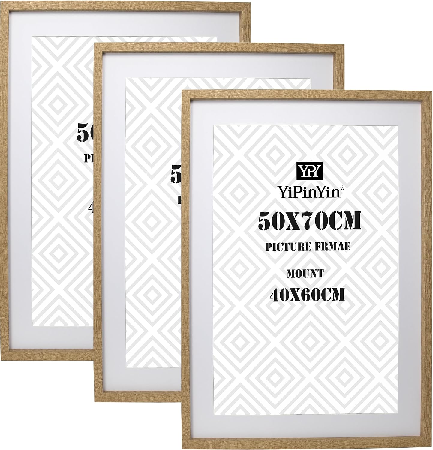 Detalle de Wooden Picture Frames Set of 3 50x70cm 🖼